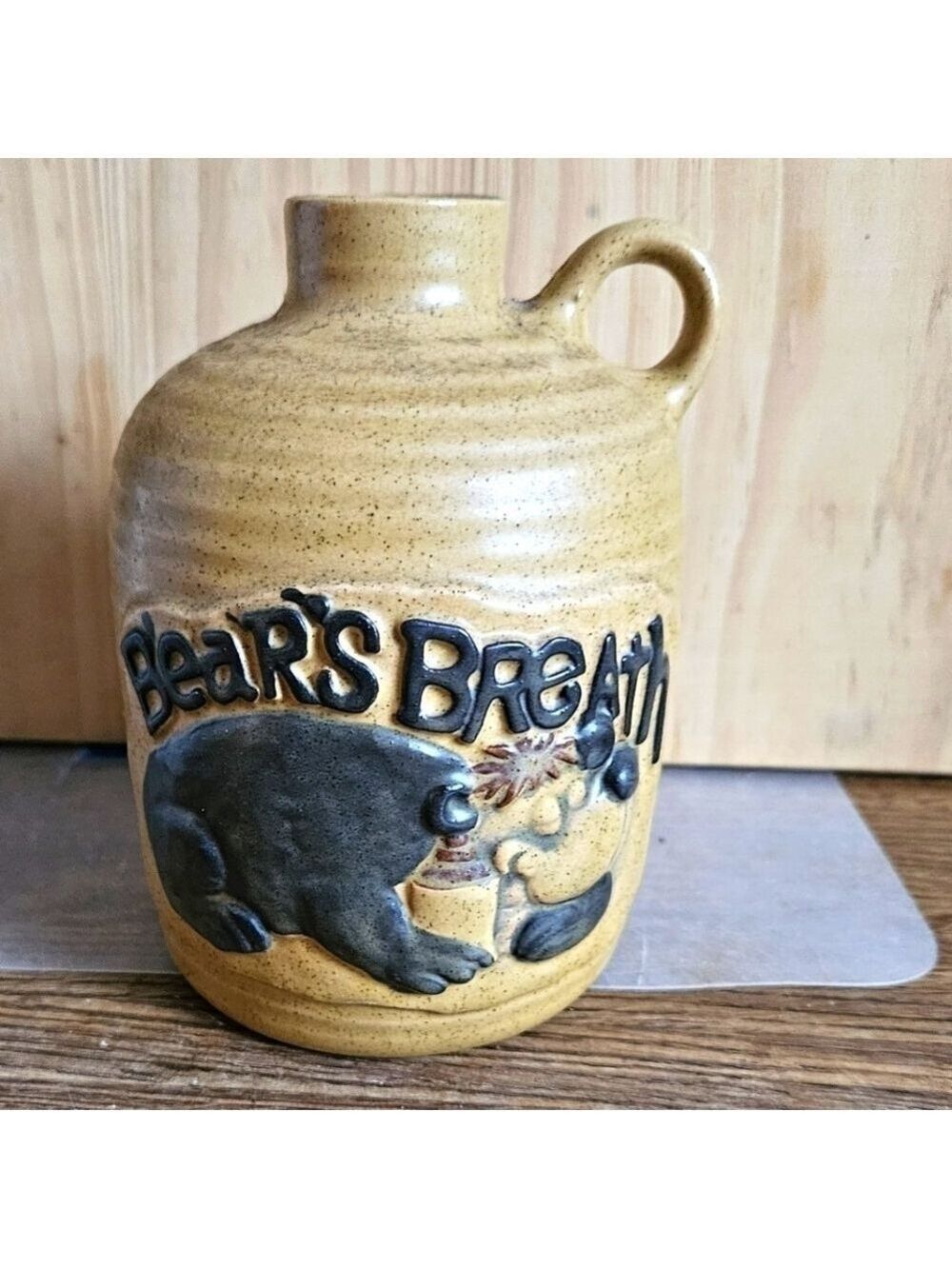 Vintage 50s Bear's Breath Pottery Stoneware Jug